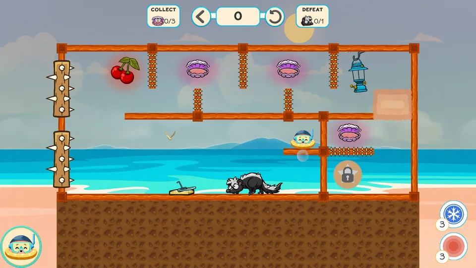 Beach · Collectibles & hazards gameplay screenshot